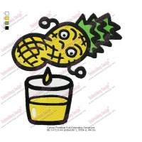 Cartoon Pineapple Fruit Embroidery Design